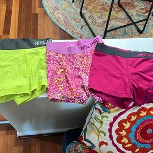 Set of Nike pro dry fit shorts